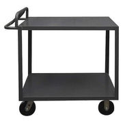 Flat Shelf Utility Cart, 14 ga. Steel, 3600 lb Load Capacity, 2 Shelves, 36-1/4" L, 18-1/4" W