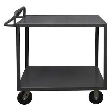 Flat Shelf Utility Cart, 14 ga. Steel, 3600 lb Load Capacity, 2 Shelves, 36-1/4" L, 18-1/4" W