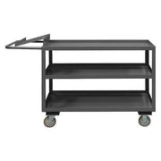 Flat Shelf Utility Cart, 14 ga. Steel, 1200 lb Load Capacity, 3 Shelves, 75-1/4" L, 30-1/4" W