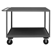 Cart, Steel, 3,000 lb Load Capacity, 2 Shelves, 54 1/4 in L, 24 1/4 in W, 39 in H, Flat Handle