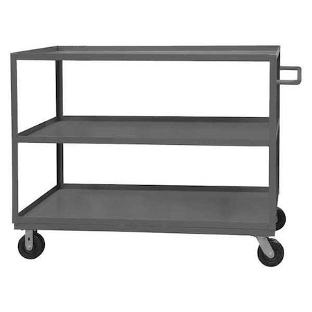 Flat Shelf Utility Cart, 14 ga. Steel, 3000 lb Load Capacity, 3 Shelves, 42-1/4" L, 24-1/4" W