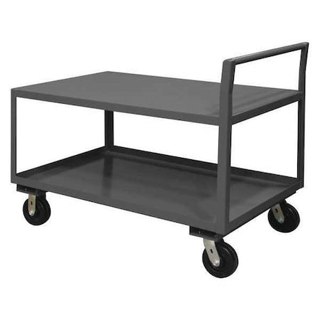 Carts,Low Deck Service Truck,24"x48", 14 ga. Steel, 2000 lb Load Capacity, 2 Shelves, 51" L, 24" W