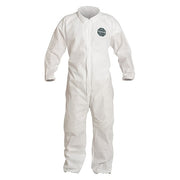 10 Coverall. Collar. Elastic Wrists and Ankles. Elastic Waist. White. MD