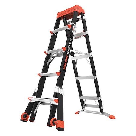 Multipurpose Ladder, Fiberglass, 375 lb Load Capacity