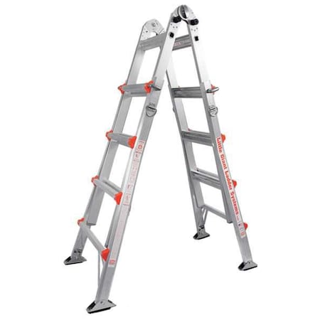 Multipurpose Ladder, 19 ft, Aluminum, 300 lb Load Capacity