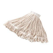 5 in String Wet Mop, 18 oz Dry Wt, Side Gate Connection, Looped-End, White, Cotton, PK6
