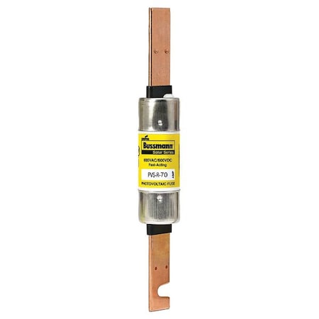 Solar Fuse, PVS-R Series, 70A, Fast-Acting, 600V AC, Cylindrical