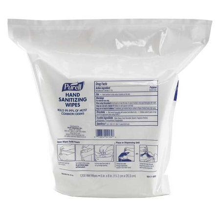 Hand Sanitizer Wipes, Soft Pack, 1,200 Wipes per Container, Citrus,  2 PK