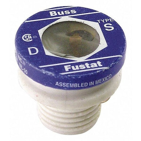Plug Fuse, 1.60A, 10kA at 125V AC, 4 PK