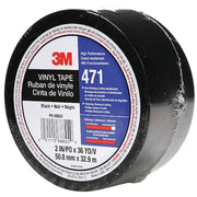 Floor Marking Tape, vinyl, Solid, Black, 2 in W., 5.2 mil Thickness