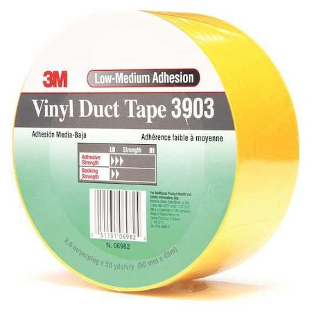 Duct Tape, Yellow, 50 yd L, 2 in W