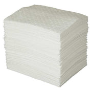 Oil-only absorbent pads, white, 15"×17", 100/pk