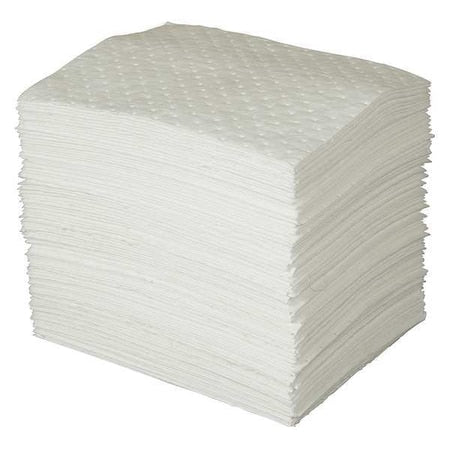 Oil-only absorbent pads, white, 15"×17", 100/pk