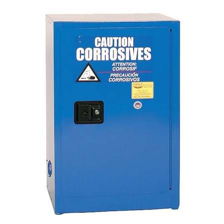 Hazardous Material Storage Cabinet, 12 gal, 1 Shelves, Steel, 23 1/4 in W x 35 in H x 18 in D, Blue