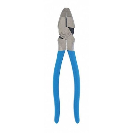 8-1/2 in Linemens Plier Round Nose High Leverage, Steel