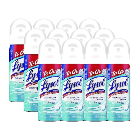 Disinfectant Spray, Aerosol Spray Can, Crisp Linen, 12 PK