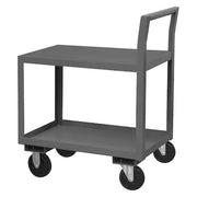 Low-Profile Utility Cart with Lipped & Flush Metal Shelves, Steel, 1,400 lb Load Capacity