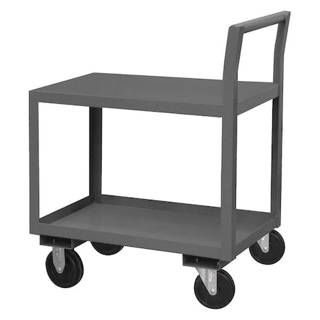 Low-Profile Utility Cart with Lipped & Flush Metal Shelves, Steel, 1,400 lb Load Capacity
