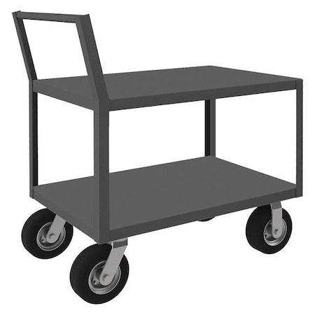 Low-Profile Utility Cart with Lipped & Flush Metal Shelves, Steel, 1,200 lb Load Capacity, 39 in L