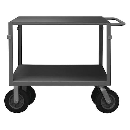 Instrument Cart with Flush Metal Shelves, Steel, 1,200 lb Load Capacity, 2 Shelves, 66 1/2 in L