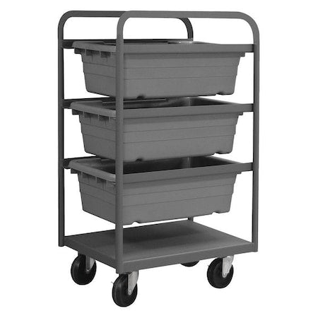 Steel Vertical Rack-Style Tub Cart, 300 lb Load Capacity, 26 in Overall L, 42 in Overall H