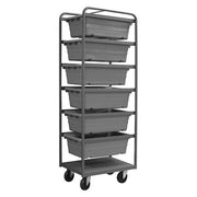 Steel Vertical Rack-Style Tub Cart, 600 lb Load Capacity, 26 in Overall L, 74 in Overall H