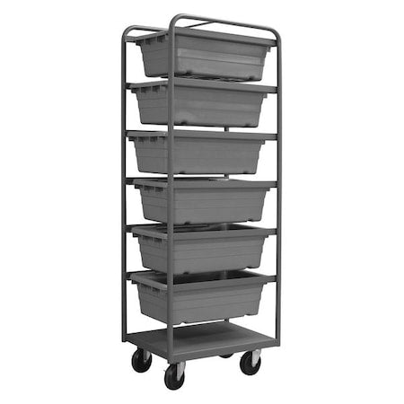 Steel Vertical Rack-Style Tub Cart, 600 lb Load Capacity, 26 in Overall L, 74 in Overall H