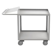 Corrosion-Resistant Order-Picking Utility Cart with Lipped Metal Shelves, Stainless Steel, 51 in L