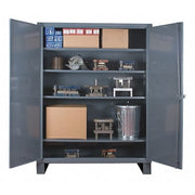 Shelving Storage Cabinet, 78 in H, 48 in W, 24 in D, Swing, Keyed, Gray, 4 Shelves, 0 Drawers