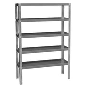 Metal Shelving Unit, 24"D x 48"W x 72"H, 5 Shelves, Steel