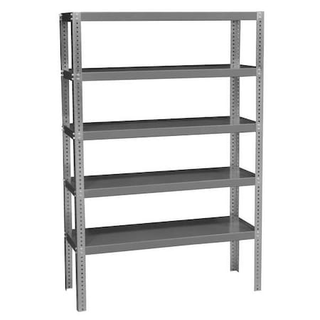 Metal Shelving Unit, 18"D x 48"W x 96"H, 5 Shelves, Steel