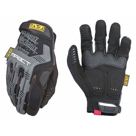 M-Pact Impact Resistant Work Gloves, Vibration Absorption, TPR, Black/Gray, XL, 1 Pair