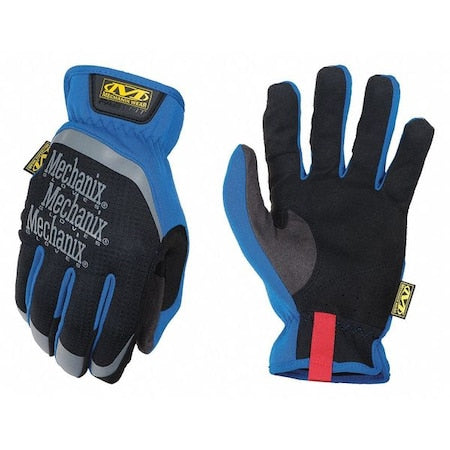 FastFit(R) Mechanics Gloves, Synthetic Leather Palm, TrekDry Back, 9, Blue