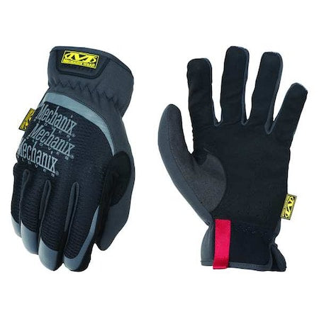 Mechanics Gloves, FastFit, Synthetic Leather, TrekDry, Padded Spandex Knuckles, Black, L, 1 Pair