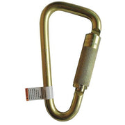 Carabiner, Auto-Lock, Offset-D, 6 3/4 in Length, 1-3/16'' Gate Opening, Zinc-Plated Alloy Steel