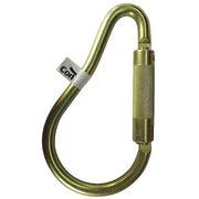 Carabiner, Auto-Lock, Pear, 8 1/8 in Length, 2" Gate Opening, Zinc-Plated Alloy Steel, Yellow