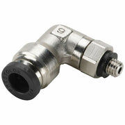 Push-to-Connect Swivel Elbow, Brass, Silver