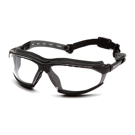 Isotope, Safety Glasses, Anti-Fog & Anti-Scratch, Clear Lens, Black Frame, Full-Frame