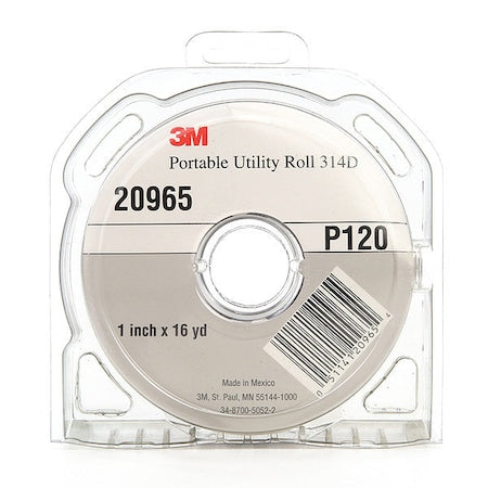Utility Cloth Roll,1"x50yd, P120 Grit, PK5