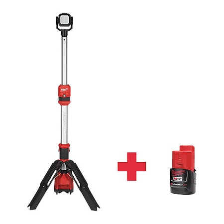 Cordless Job Site Light, Battery Included, Focus: Fixed