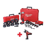 M18 FORCE LOGIC 6T Knockout Tool 1/2" - 4" Kit + M12 600 MCM Cable Cutter Kit