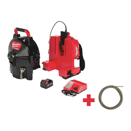 50 ft Cordless Drain Cleaning Machine, 18V