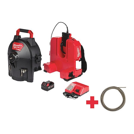 100 ft Cordless Drain Cleaning Machine, 18V