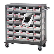 Parts Cabinet,Steel,30 Bin Mobile