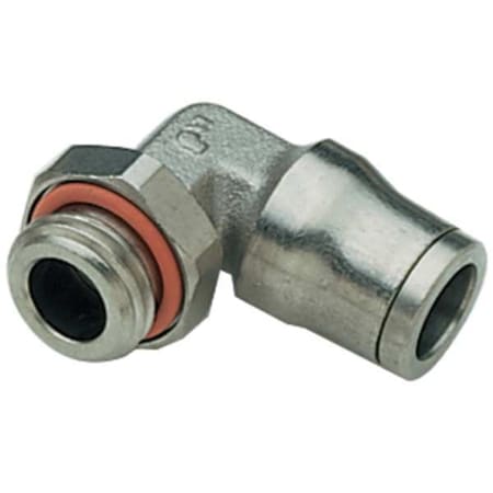 Push-Fit Elbow Fitting, 13/32 in Tube Size, Brass, Silver