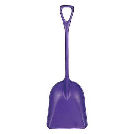 Hygienic Square Point Shovel, Polypropylene Blade, 28 in L, Purple