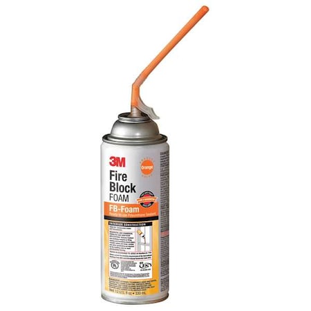 Fire Block Sealant, Orange, Polyurethane Foam, Non-Slump, 12 oz Aerosol
