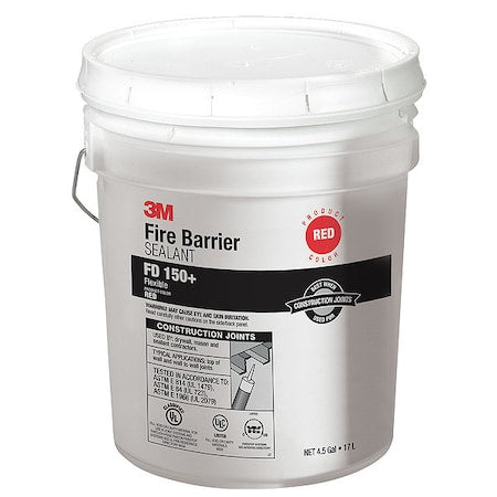 Fire Barrier Sealant, Caulk, Red, Elastomeric, Up to 4 Hr Fire Rating, 4.5 Gallon Pail