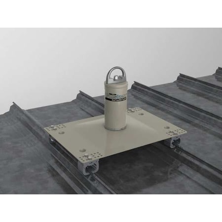 Roof Anchor, 22 in Length, 310 lb Weigth Capacity, Aluminum, Stainless Steel Anchor, Fixed D-Ring