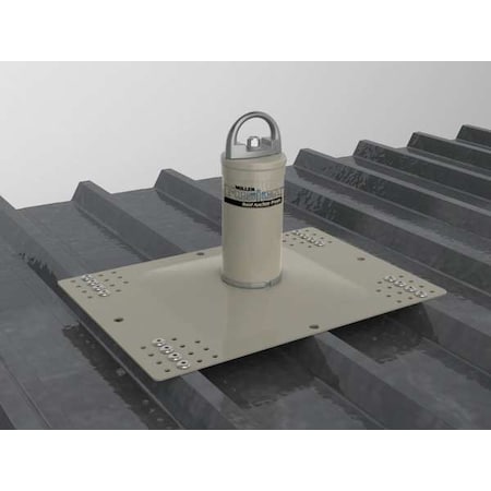 Roof Anchor, 22 in Length, 310 lb Weigth Capacity, Aluminum, Stainless Steel Anchor, Fixed D-Ring